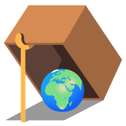 Globe showing Europe-Africa and Mouse trap