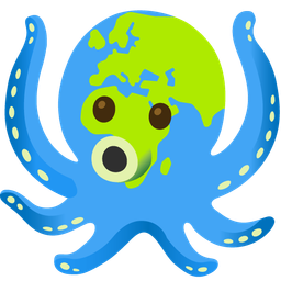Globe showing Europe-Africa and Octopus