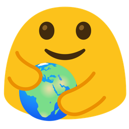 Globe showing Europe-Africa and People hugging