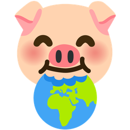 Globe showing Europe-Africa and Pig face