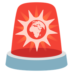 Globe showing Europe-Africa and Police car light