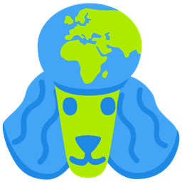 Globe showing Europe-Africa and Poodle