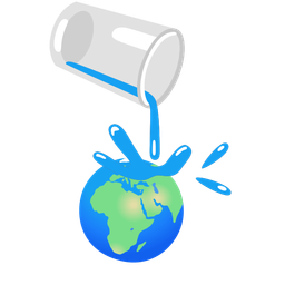 Globe showing Europe-Africa and Pouring liquid