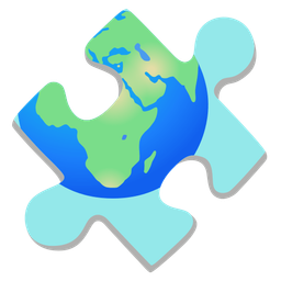 Globe showing Europe-Africa and Puzzle piece