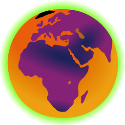 Globe showing Europe-Africa and Radioactive