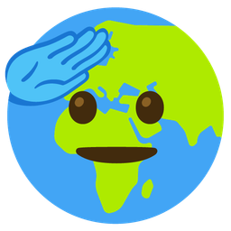 Globe showing Europe-Africa and Saluting face