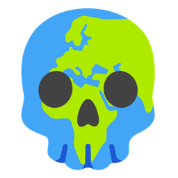 Globe showing Europe-Africa and Skull