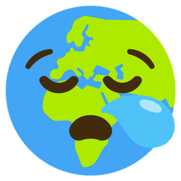 Globe showing Europe-Africa and Sleepy face