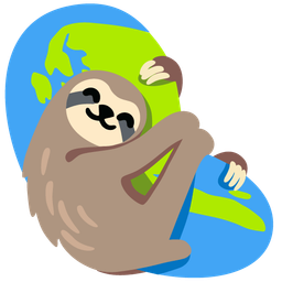 Globe showing Europe-Africa and Sloth