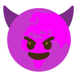 Globe showing Europe-Africa and Smiling face with horns