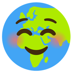 Globe showing Europe-Africa and Smiling face