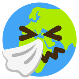Globe showing Europe-Africa and Sneezing face