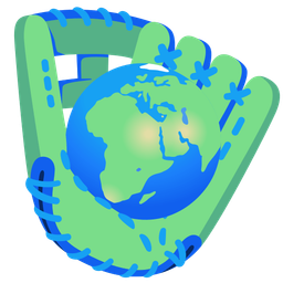 Globe showing Europe-Africa and Softball