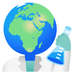 Globe showing Europe-Africa and Test tube