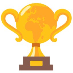 Globe showing Europe-Africa and Trophy