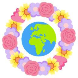 Globe showing Europe-Africa and Tulip