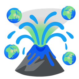 Globe showing Europe-Africa and Volcano