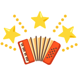glowing star and accordion
