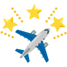 glowing star and airplane