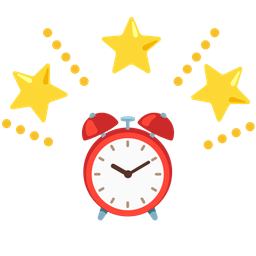 glowing star and alarm clock