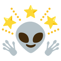 glowing star and alien