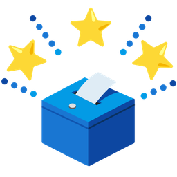 glowing star and ballot box with ballot