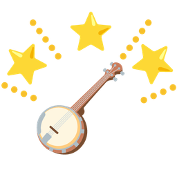 glowing star and banjo