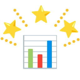 glowing star and bar chart