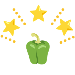 glowing star and bell pepper