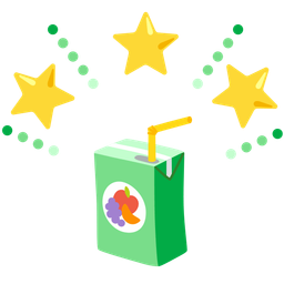 glowing star and beverage box