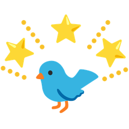 glowing star and bird