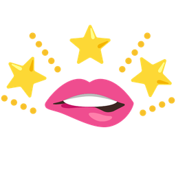 glowing star and biting lip