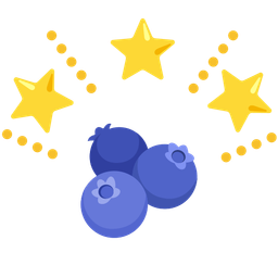 glowing star and blueberries