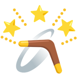 glowing star and boomerang