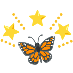 glowing star and butterfly