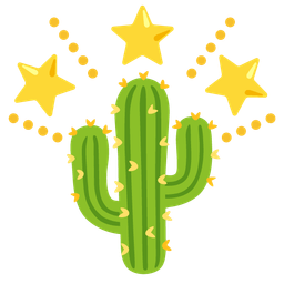 glowing star and cactus