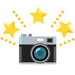 glowing star and camera