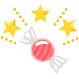 glowing star and candy