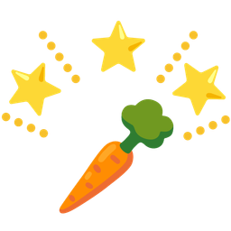 glowing star and carrot
