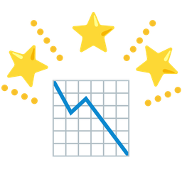 glowing star and chart decreasing