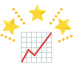 glowing star and chart increasing