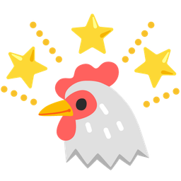 glowing star and chicken