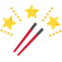 glowing star and chopsticks
