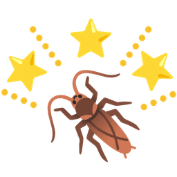 glowing star and cockroach
