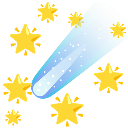 glowing star and comet