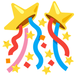 glowing star and confetti ball