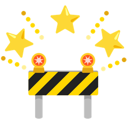 glowing star and construction