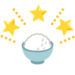 glowing star and cooked rice