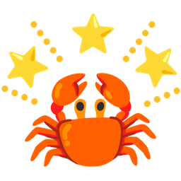 glowing star and crab