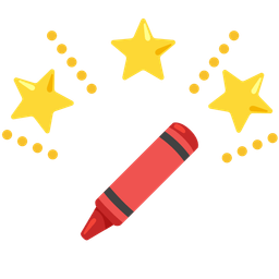 glowing star and crayon